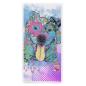 Preview: Strandtuch, Badetuch, Saunatuch mit buntem Hundemotiv in digitaler Popart mit Hunde Motiv Momo